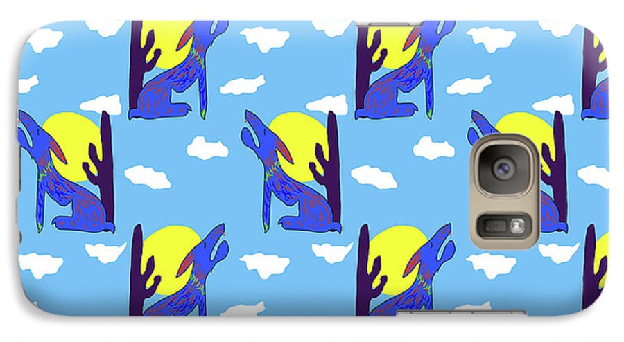 Blue Coyote Pattern - Phone Case