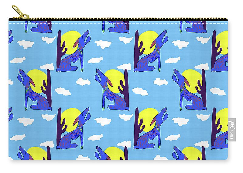 Blue Coyote Pattern - Carry-All Pouch