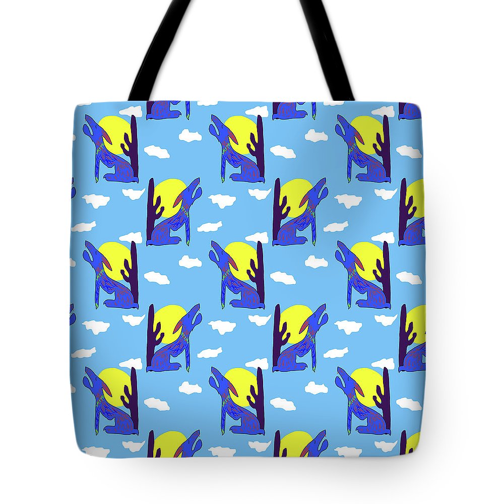 Blue Coyote Pattern - Tote Bag
