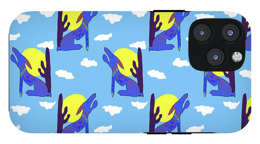 Blue Coyote Pattern - Phone Case