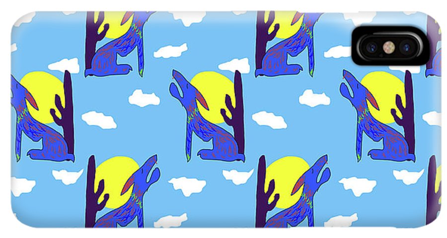 Blue Coyote Pattern - Phone Case