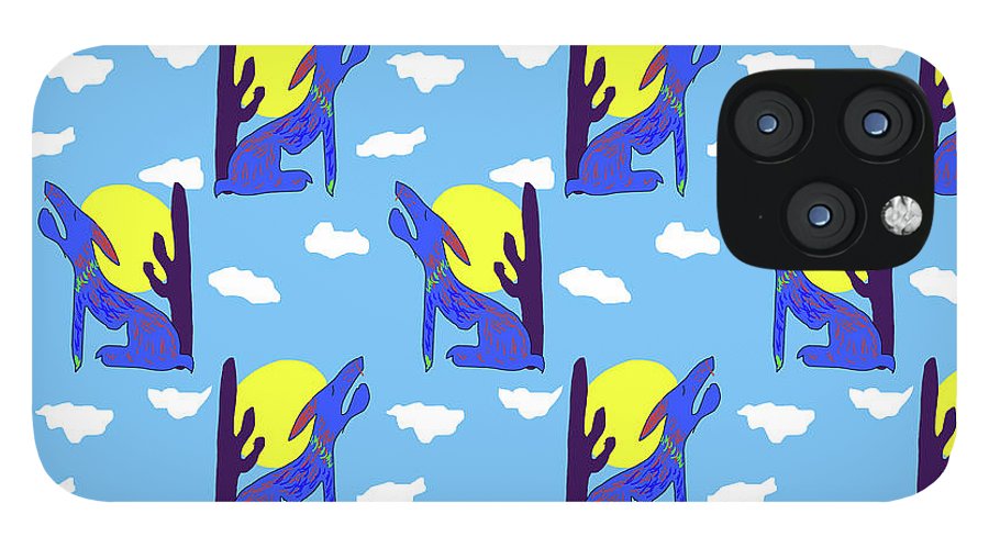 Blue Coyote Pattern - Phone Case