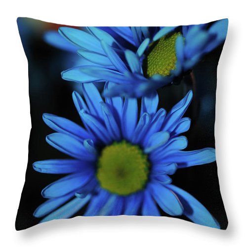 Blue Daisy Vertical - Throw Pillow