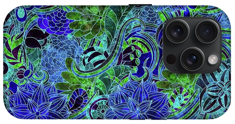 Blue Floral Pattern - Phone Case