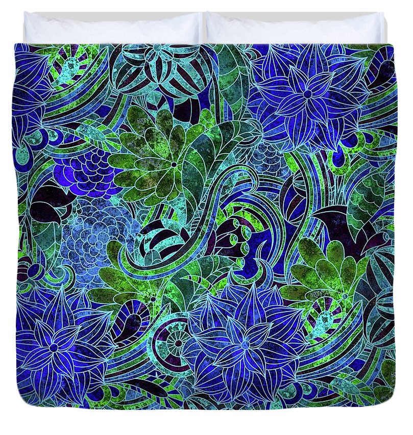 Blue Floral Pattern - Duvet Cover