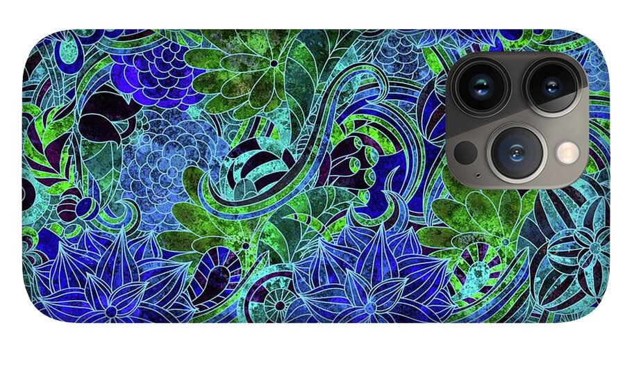 Blue Floral Pattern - Phone Case