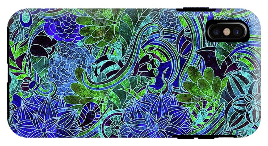 Blue Floral Pattern - Phone Case
