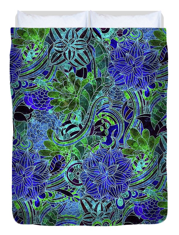 Blue Floral Pattern - Duvet Cover