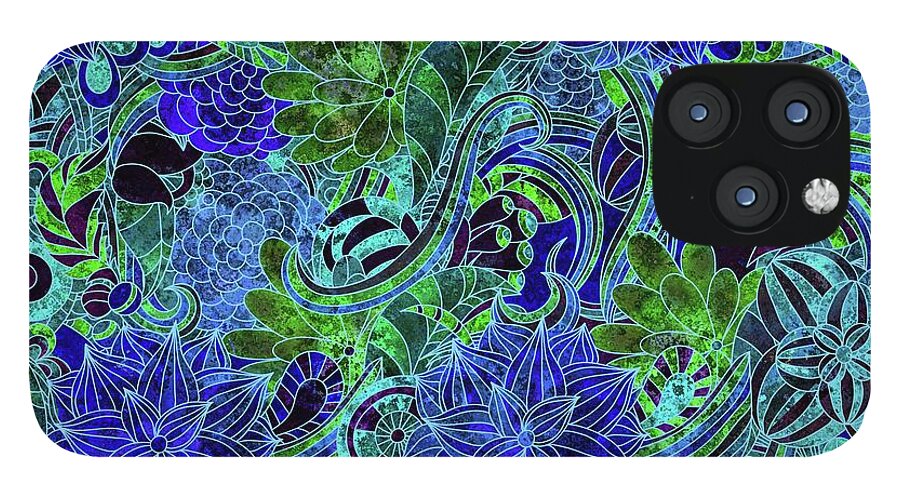 Blue Floral Pattern - Phone Case