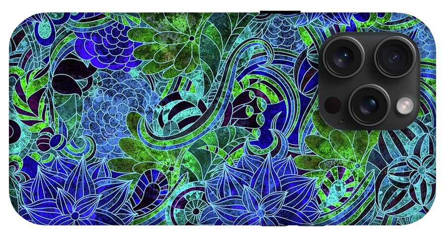 Blue Floral Pattern - Phone Case