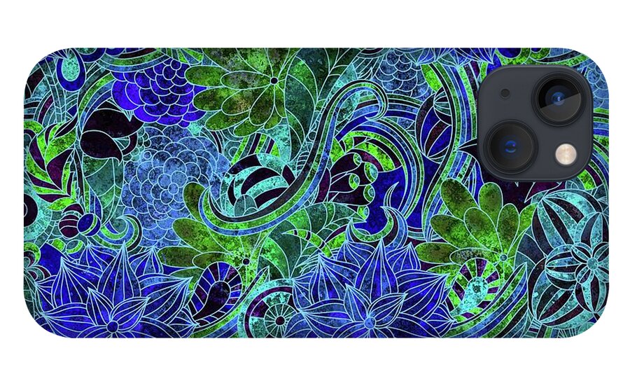 Blue Floral Pattern - Phone Case