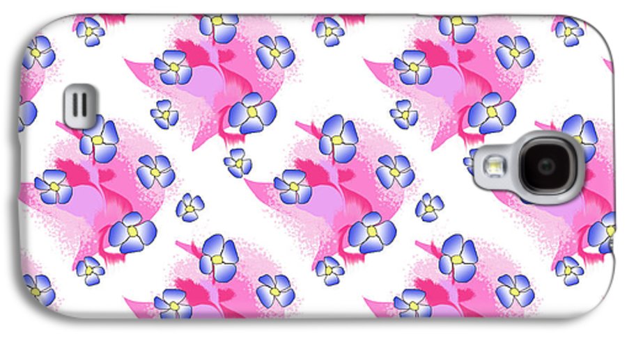 Blue Flowers On Pink - Phone Case