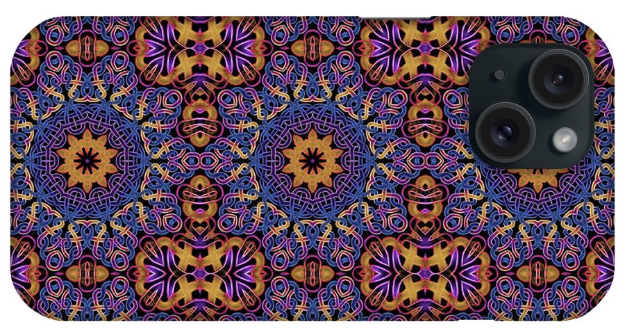 Blue Gold Celtic Kaleidoscope - Phone Case