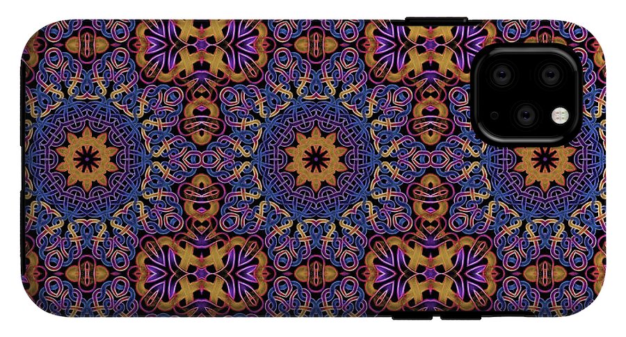Blue Gold Celtic Kaleidoscope - Phone Case
