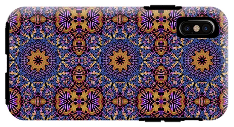 Blue Gold Celtic Kaleidoscope - Phone Case
