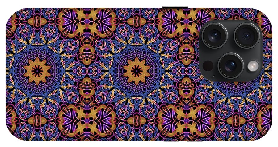 Blue Gold Celtic Kaleidoscope - Phone Case
