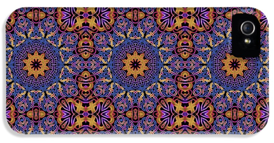 Blue Gold Celtic Kaleidoscope - Phone Case