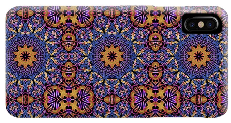 Blue Gold Celtic Kaleidoscope - Phone Case