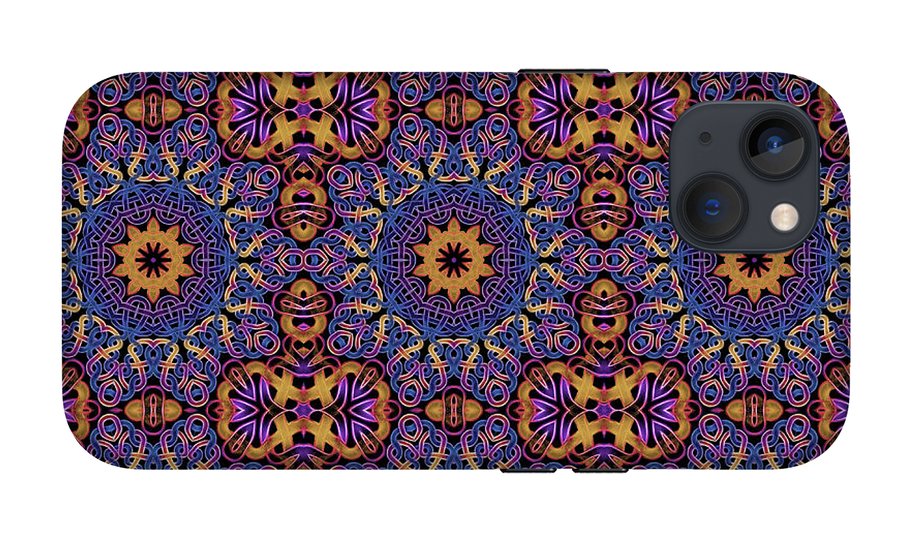 Blue Gold Celtic Kaleidoscope - Phone Case
