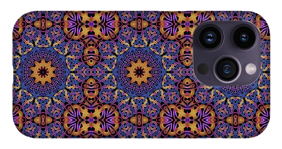 Blue Gold Celtic Kaleidoscope - Phone Case