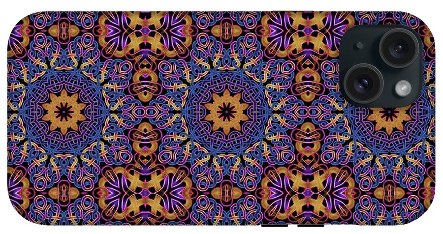 Blue Gold Celtic Kaleidoscope - Phone Case