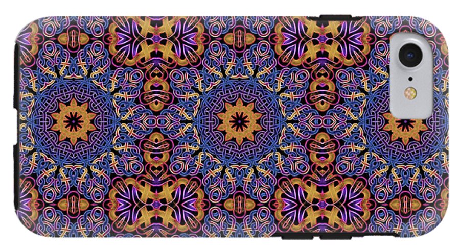 Blue Gold Celtic Kaleidoscope - Phone Case