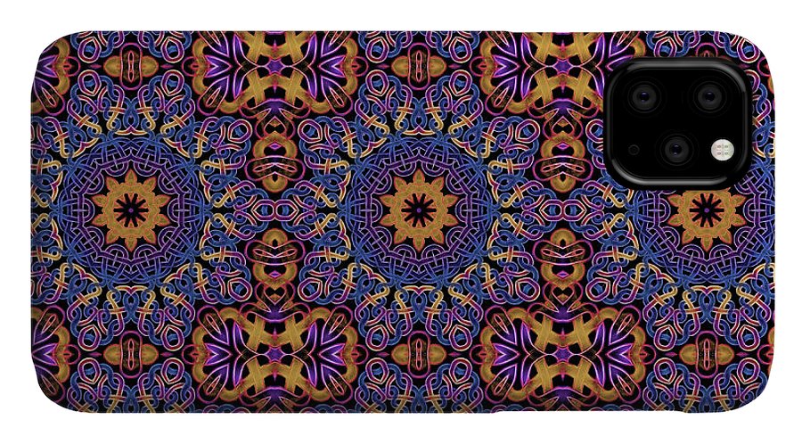 Blue Gold Celtic Kaleidoscope - Phone Case