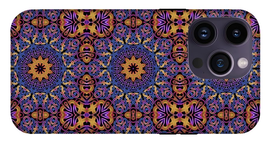 Blue Gold Celtic Kaleidoscope - Phone Case