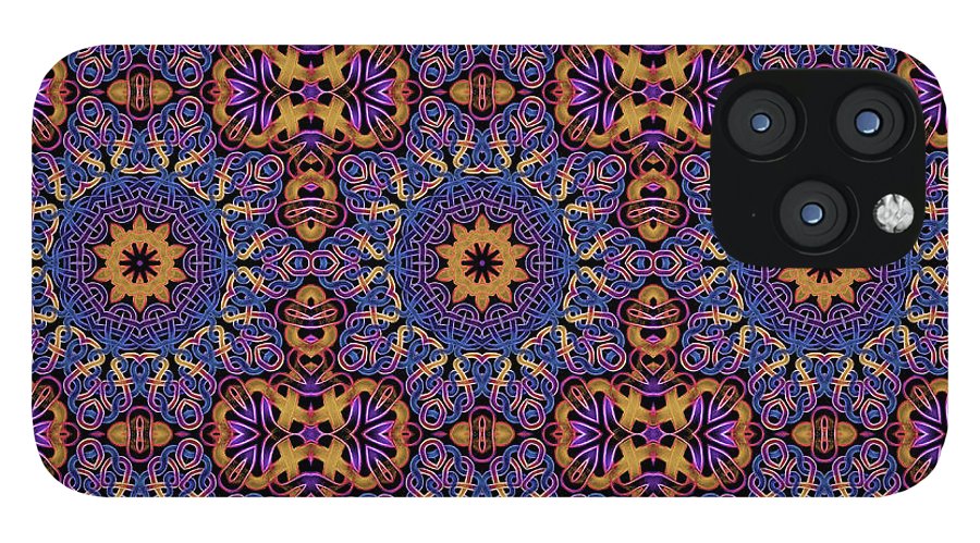 Blue Gold Celtic Kaleidoscope - Phone Case
