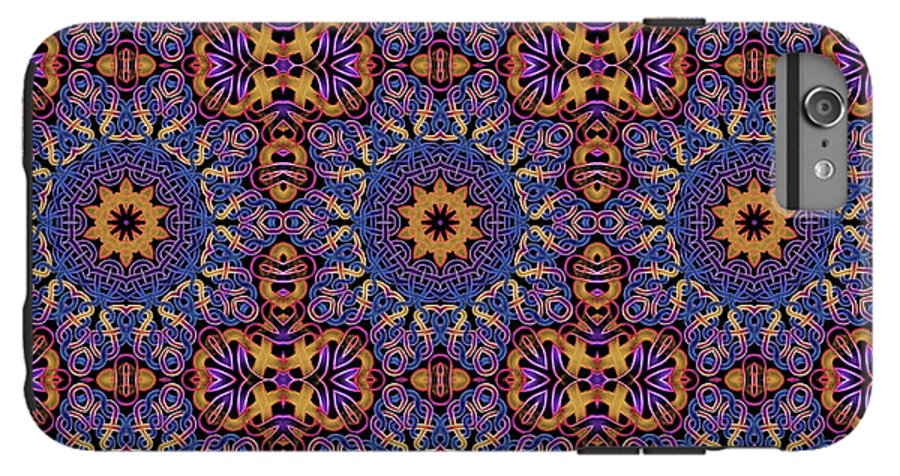 Blue Gold Celtic Kaleidoscope - Phone Case