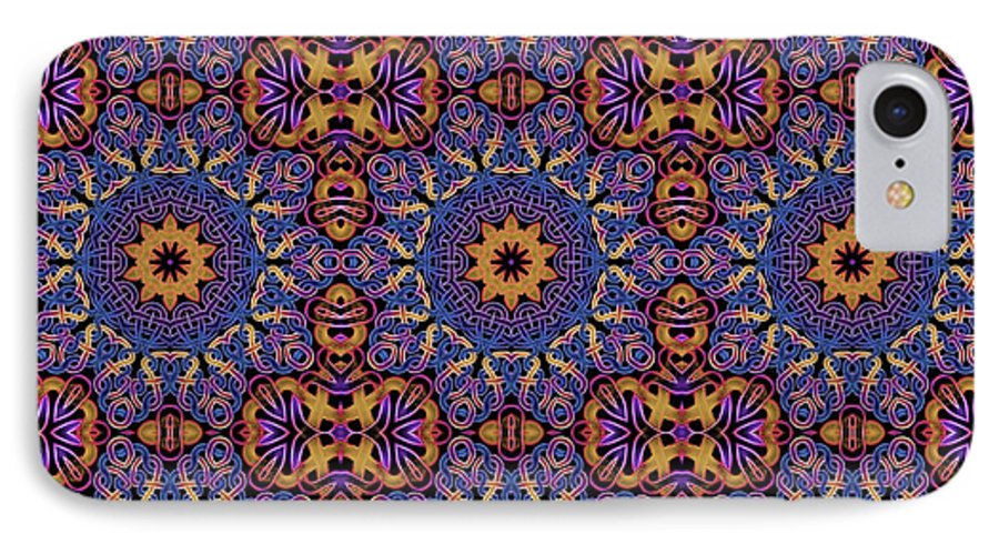 Blue Gold Celtic Kaleidoscope - Phone Case