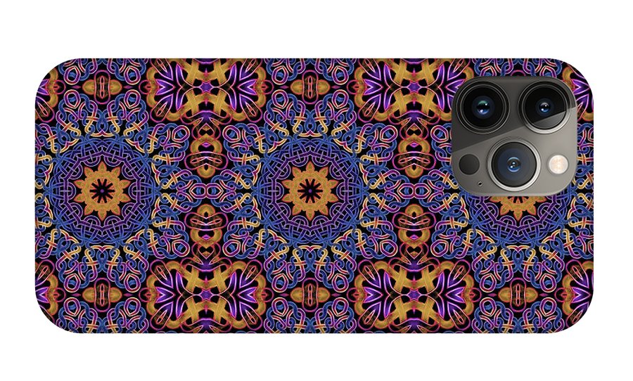 Blue Gold Celtic Kaleidoscope - Phone Case