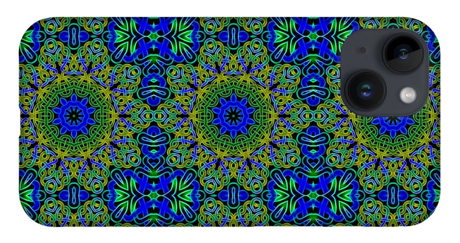 Blue Green Celtic Kaleidoscope - Phone Case