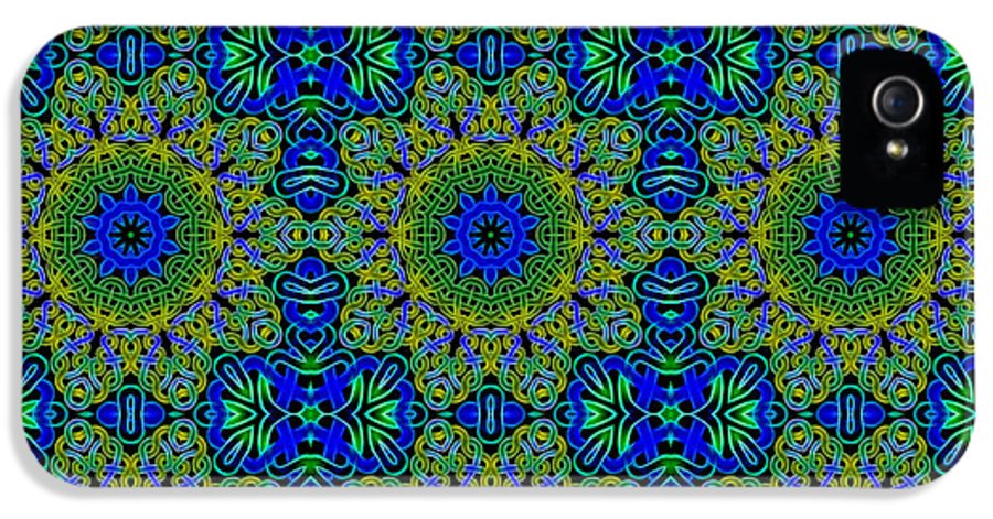 Blue Green Celtic Kaleidoscope - Phone Case