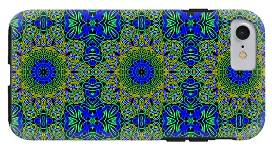 Blue Green Celtic Kaleidoscope - Phone Case