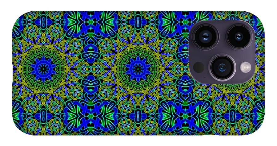 Blue Green Celtic Kaleidoscope - Phone Case