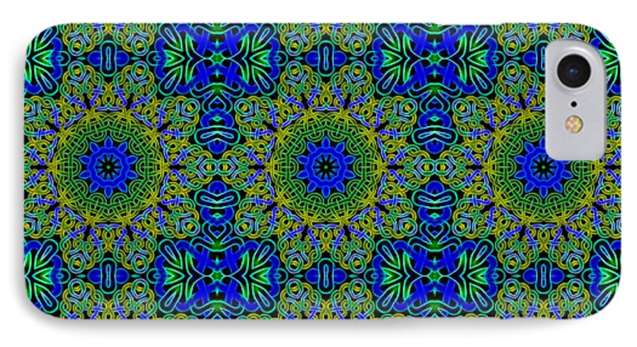 Blue Green Celtic Kaleidoscope - Phone Case