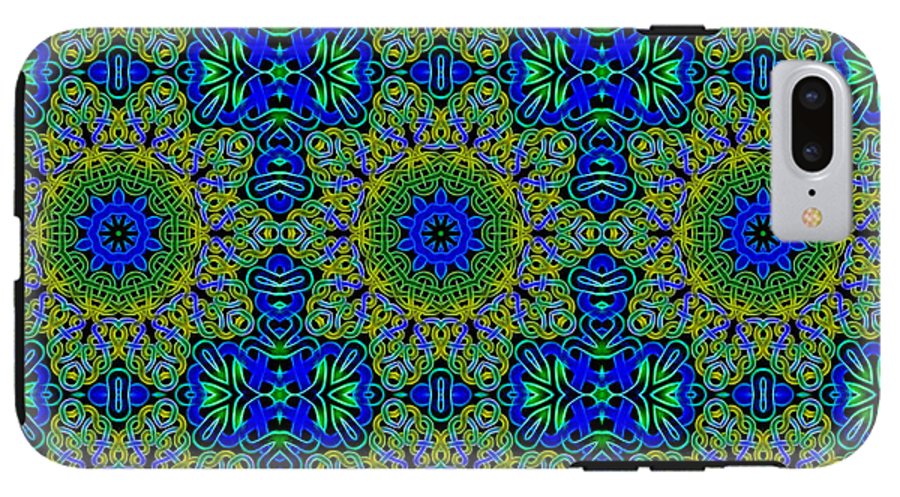 Blue Green Celtic Kaleidoscope - Phone Case