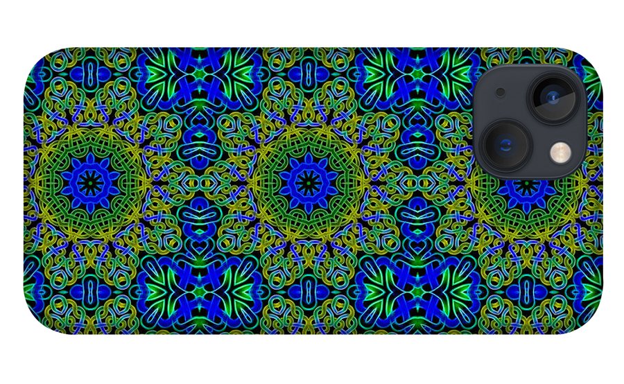 Blue Green Celtic Kaleidoscope - Phone Case