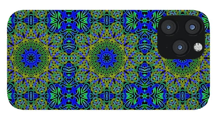 Blue Green Celtic Kaleidoscope - Phone Case