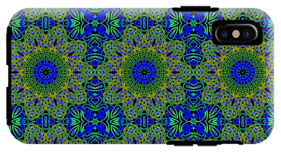 Blue Green Celtic Kaleidoscope - Phone Case