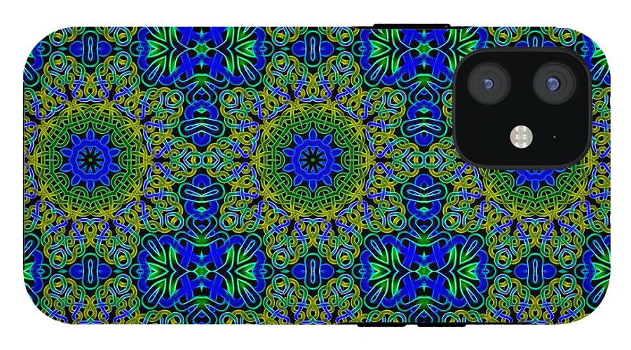 Blue Green Celtic Kaleidoscope - Phone Case