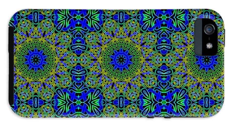 Blue Green Celtic Kaleidoscope - Phone Case