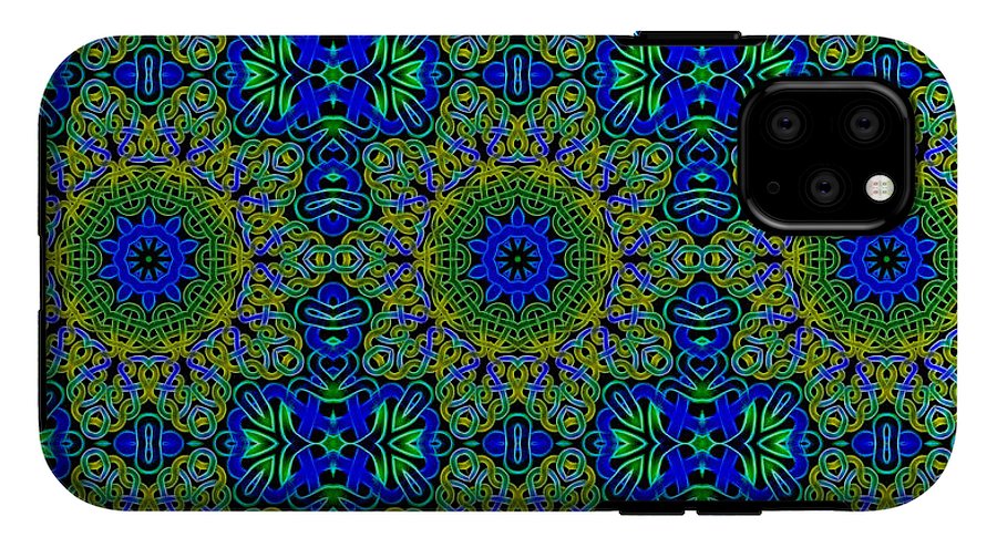 Blue Green Celtic Kaleidoscope - Phone Case
