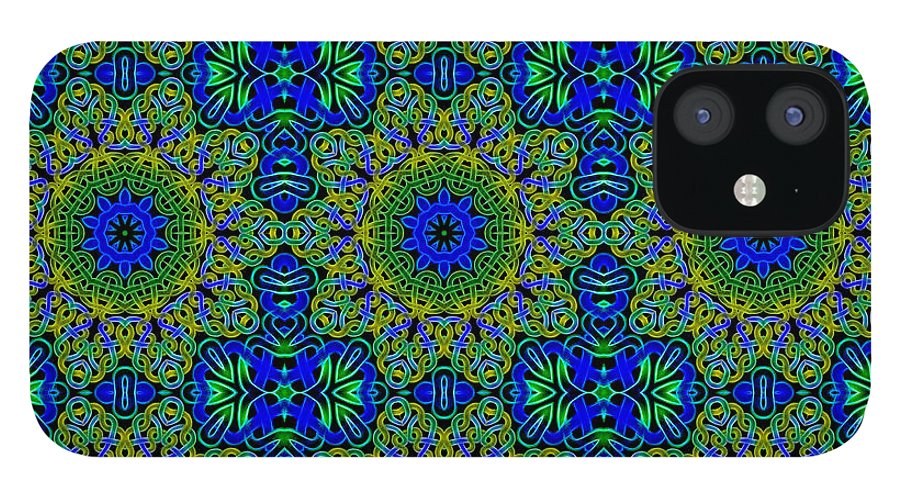 Blue Green Celtic Kaleidoscope - Phone Case