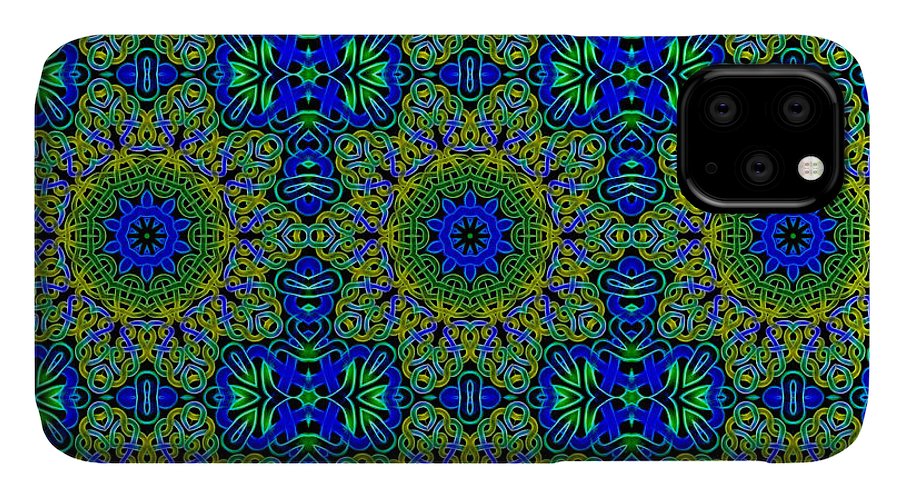 Blue Green Celtic Kaleidoscope - Phone Case