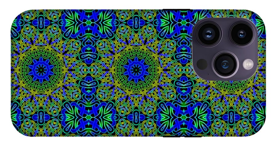 Blue Green Celtic Kaleidoscope - Phone Case