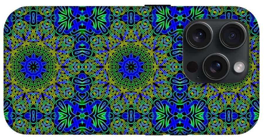 Blue Green Celtic Kaleidoscope - Phone Case