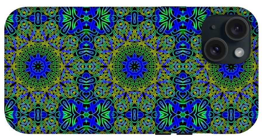 Blue Green Celtic Kaleidoscope - Phone Case