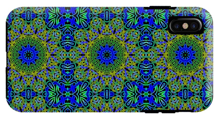 Blue Green Celtic Kaleidoscope - Phone Case